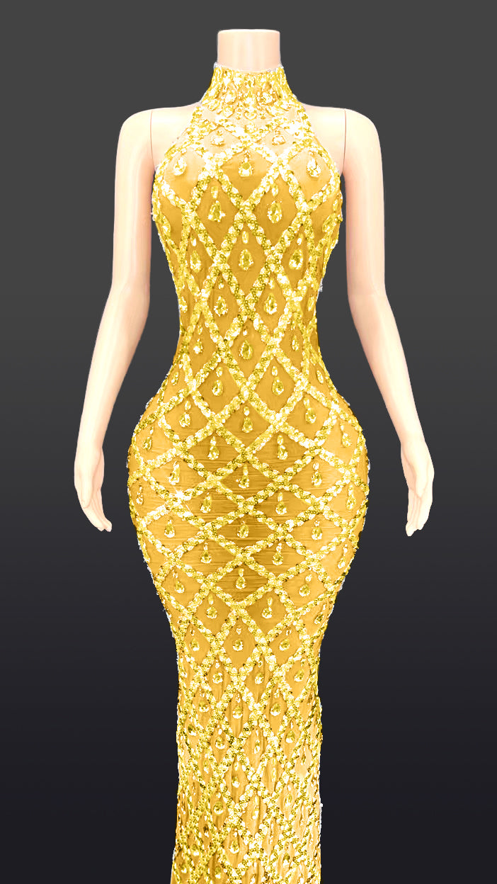 Haltered Diamond Mermaid Prom Dress (7 colors)