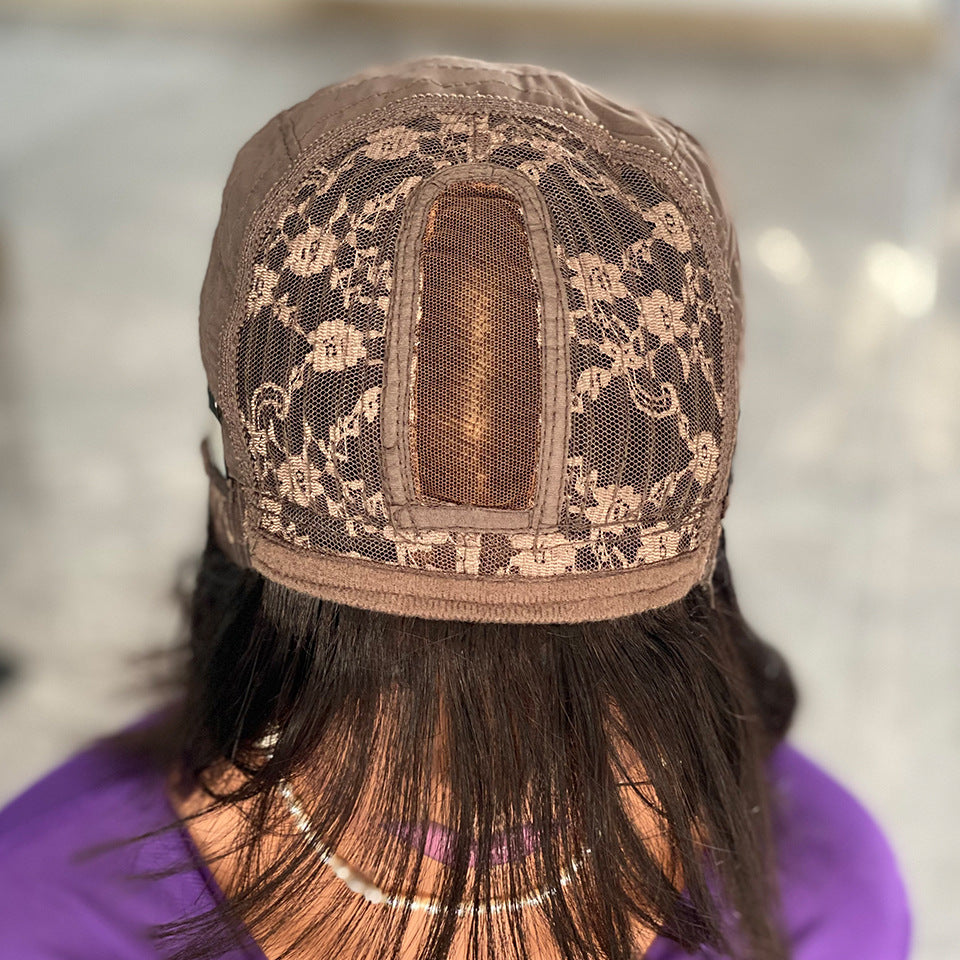 10 Inch Bob With Bangs Human Hair Lace Wig