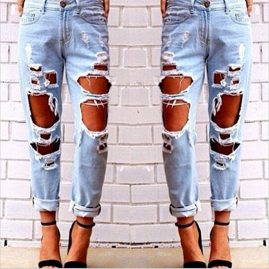 Loose Ripped Boyfriend Jeans (2 colors)