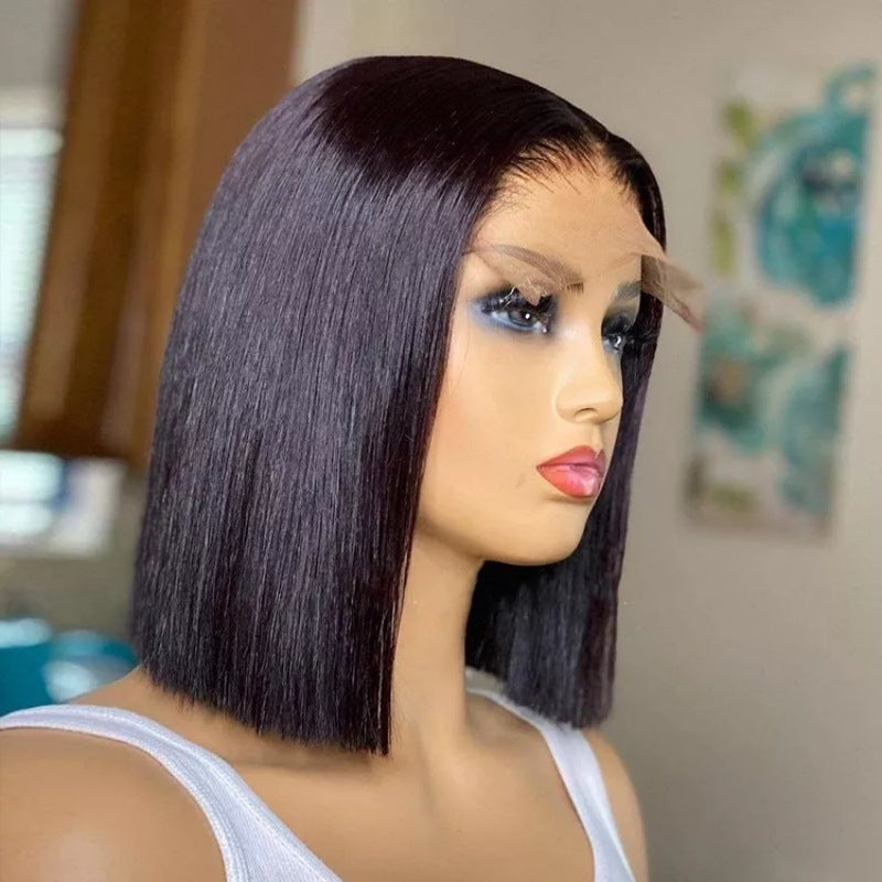 Straight Middle Parted Bob Human Hair Wig