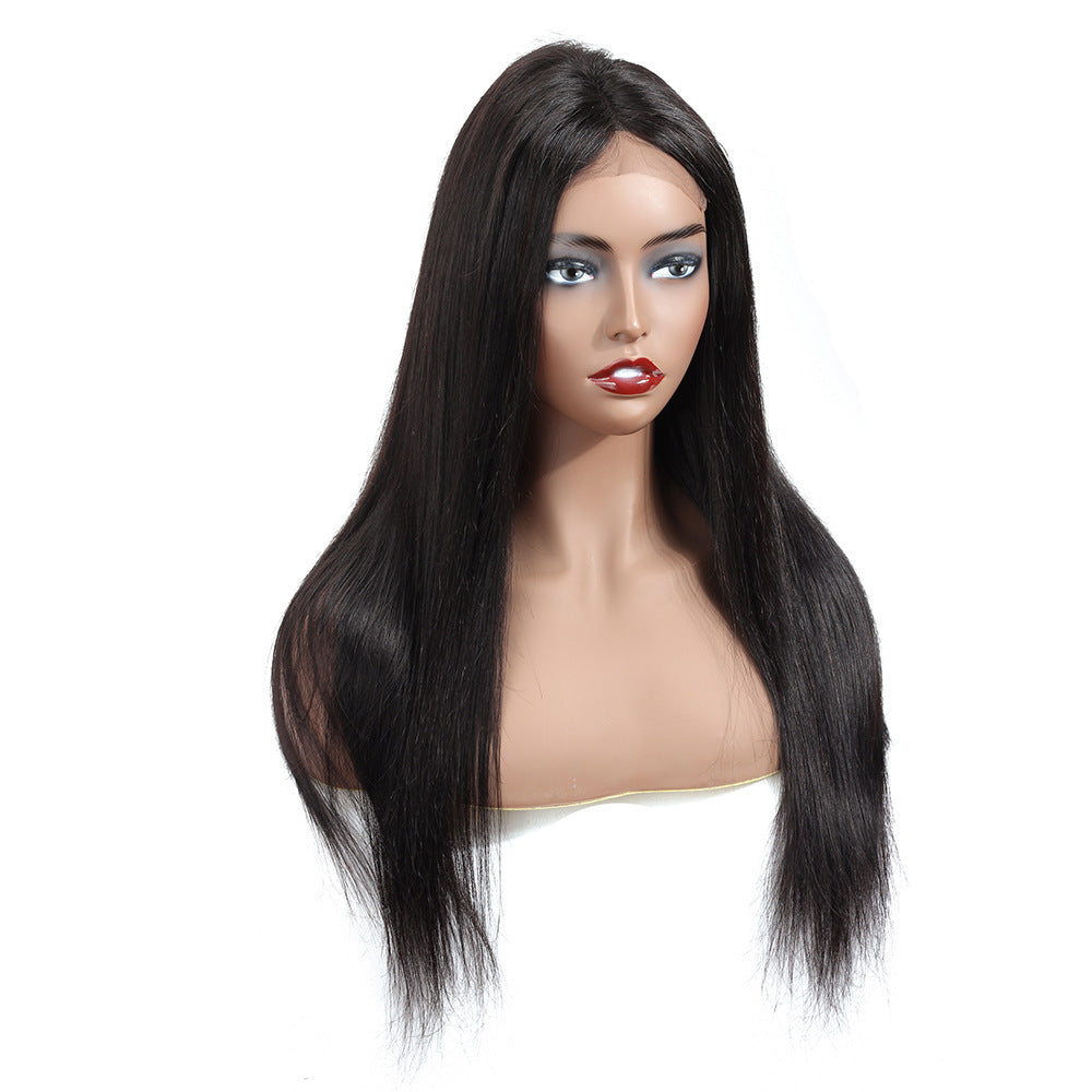 Long Straight Black Laced Human Hair Wig (9 different inch lengths)