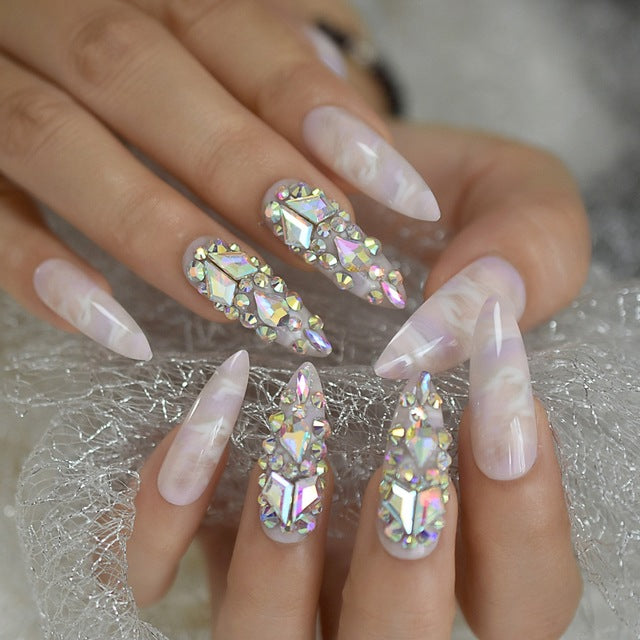 Handmade Diamond Coffin and Stiletto Press On Nails (10 styles)