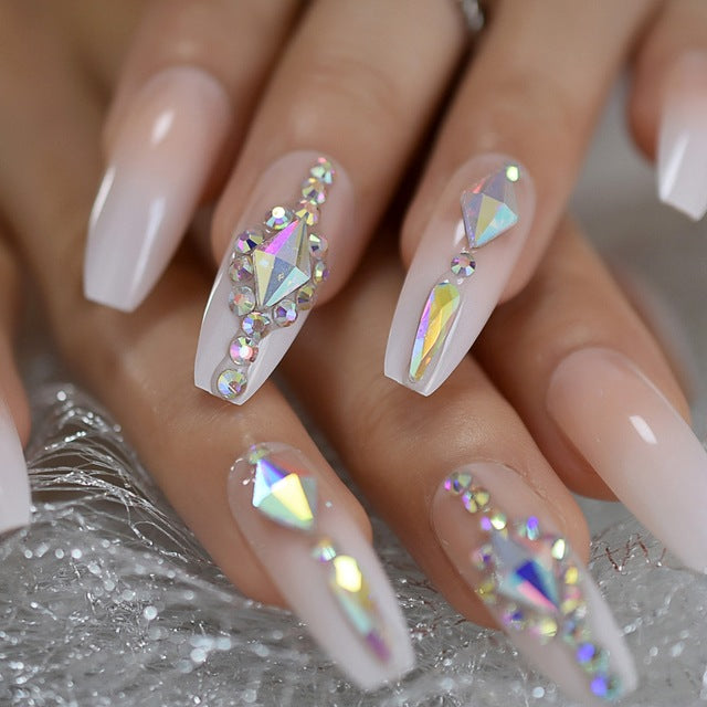 Handmade Diamond Coffin and Stiletto Press On Nails (10 styles)