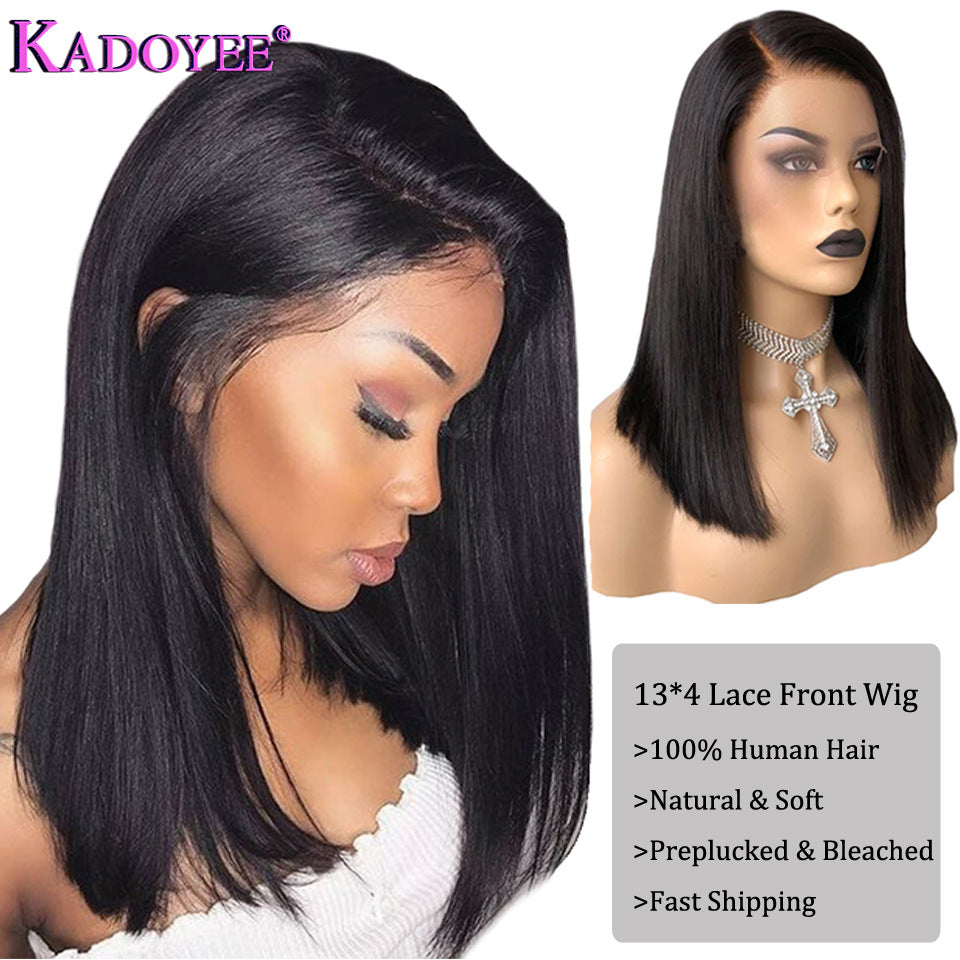 Black Straight Human Hair Wig (3 different inch lengths)