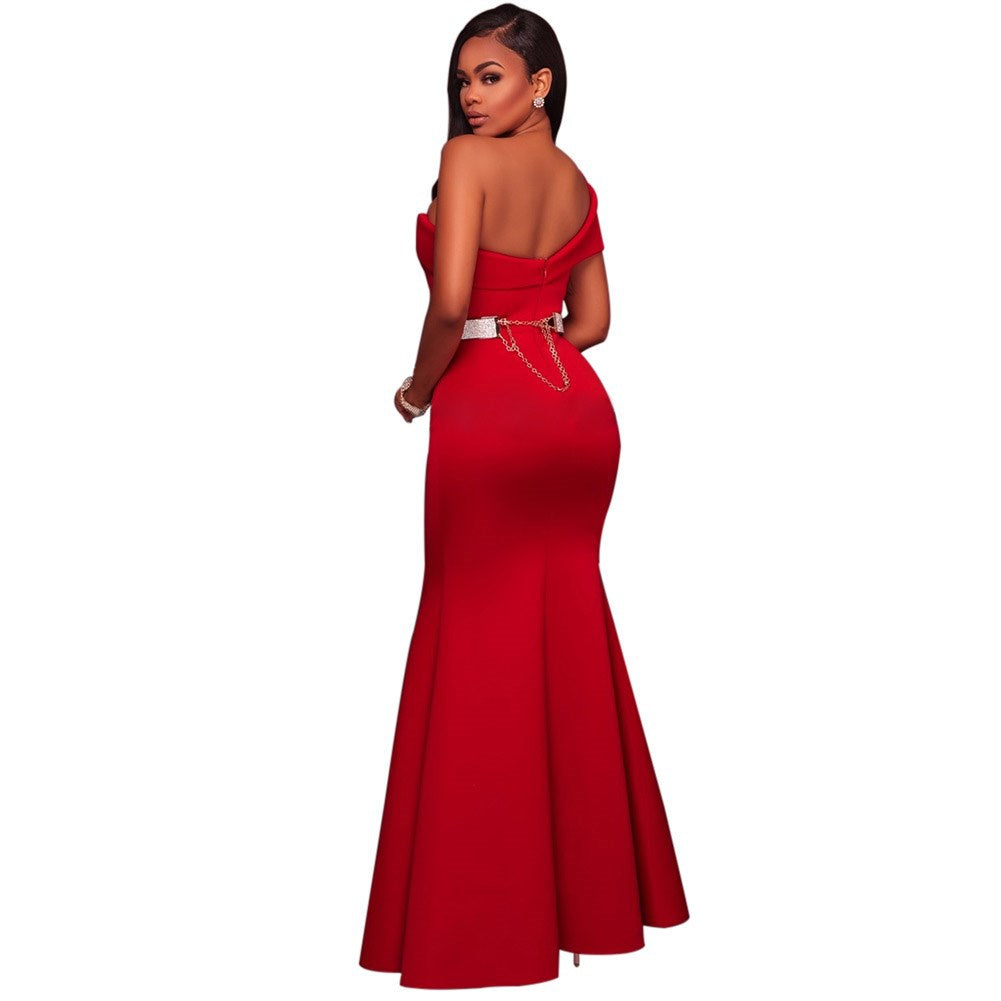 Elegantly Sexy One Shoulder Mermaid Prom Dress (2 colors)