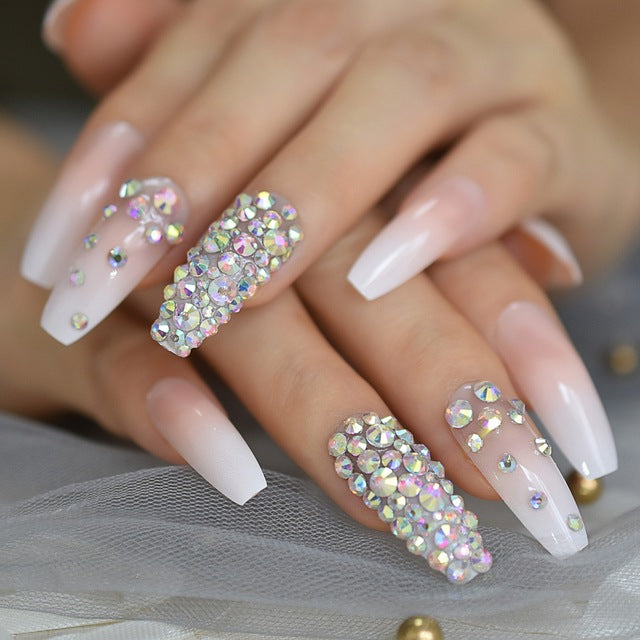 Handmade Diamond Coffin and Stiletto Press On Nails (10 styles)