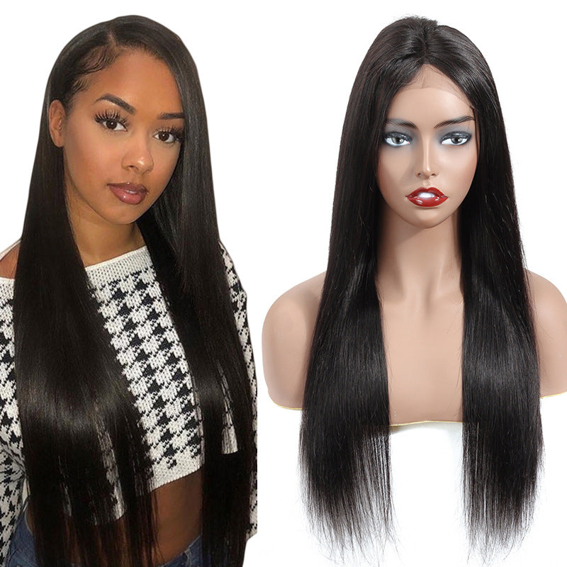 Long Straight Black Laced Human Hair Wig (9 different inch lengths)