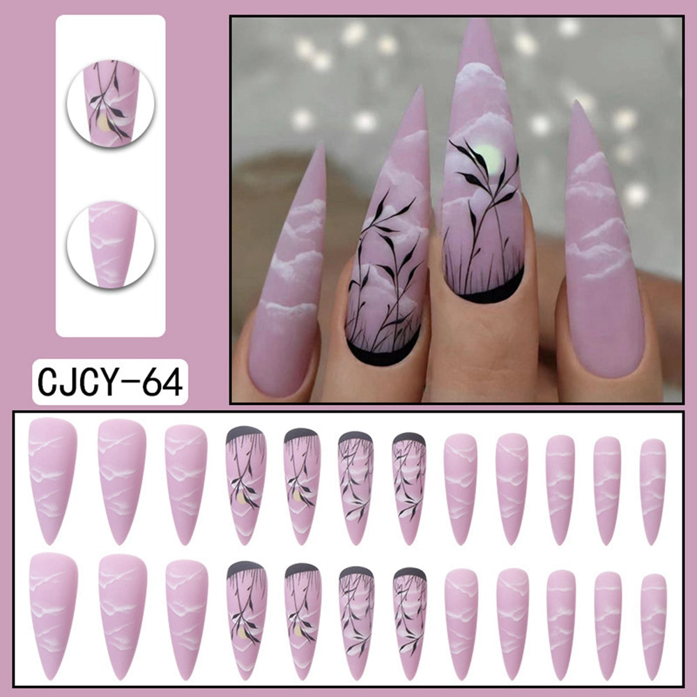 Medium Stiletto Coffin Shaped Press On Nails