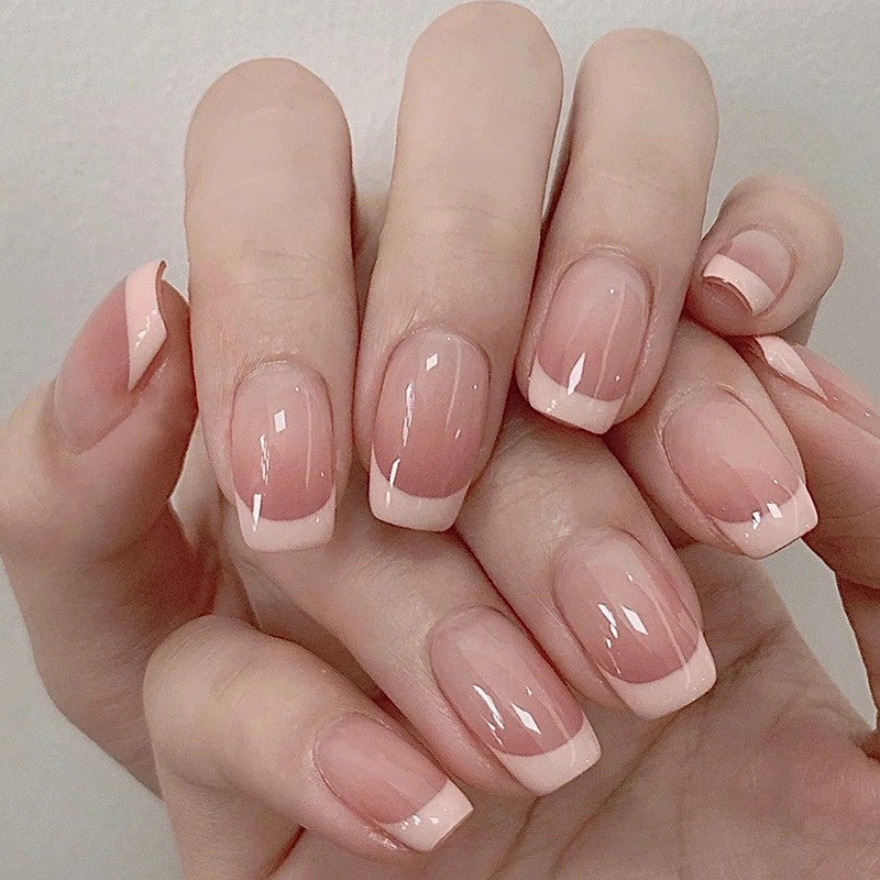 Short French Manicure Press On Nails (3 styles)