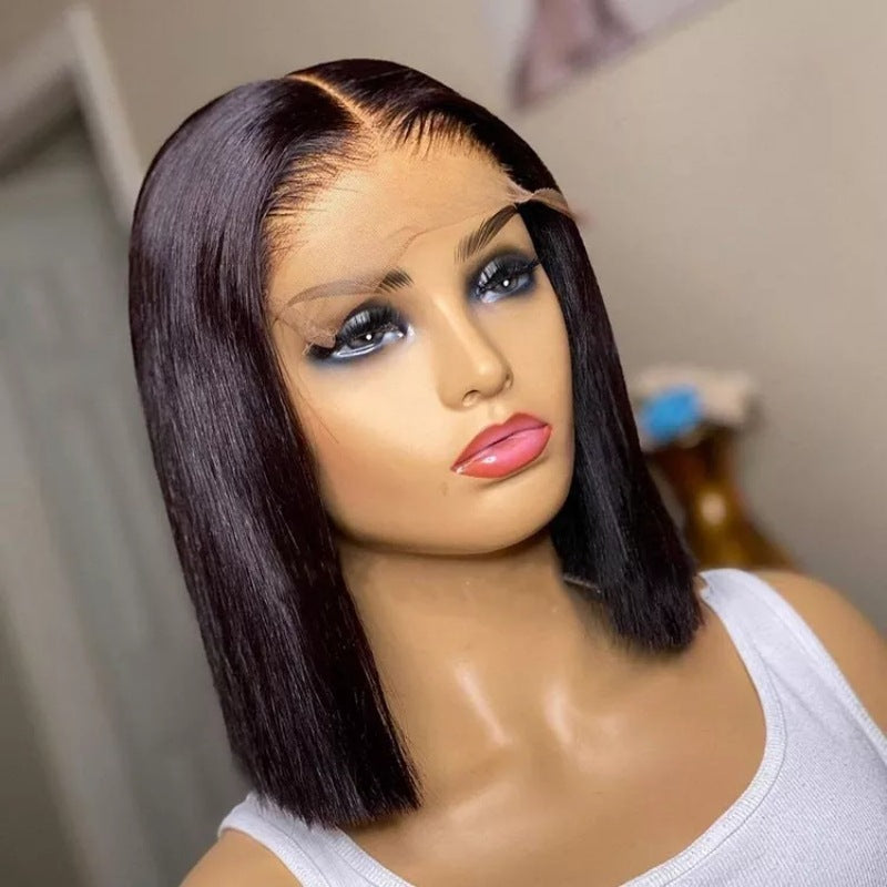 Straight Middle Parted Bob Human Hair Wig