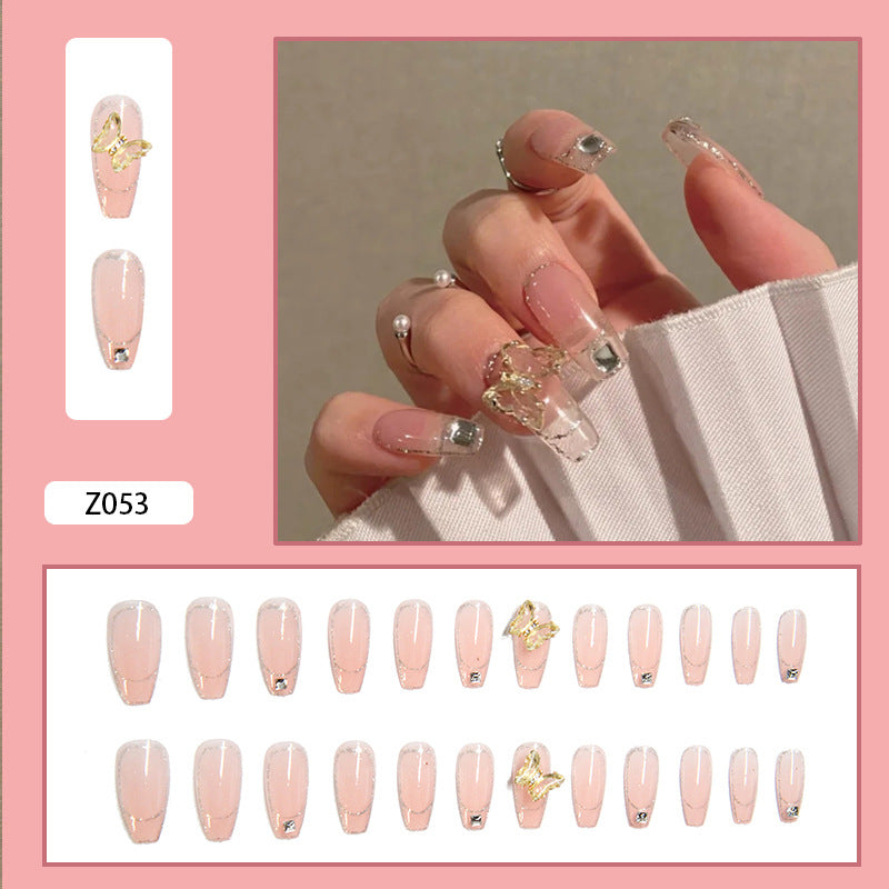 Handmade Elegant Diamond Medium Press On Nails (3 styles)