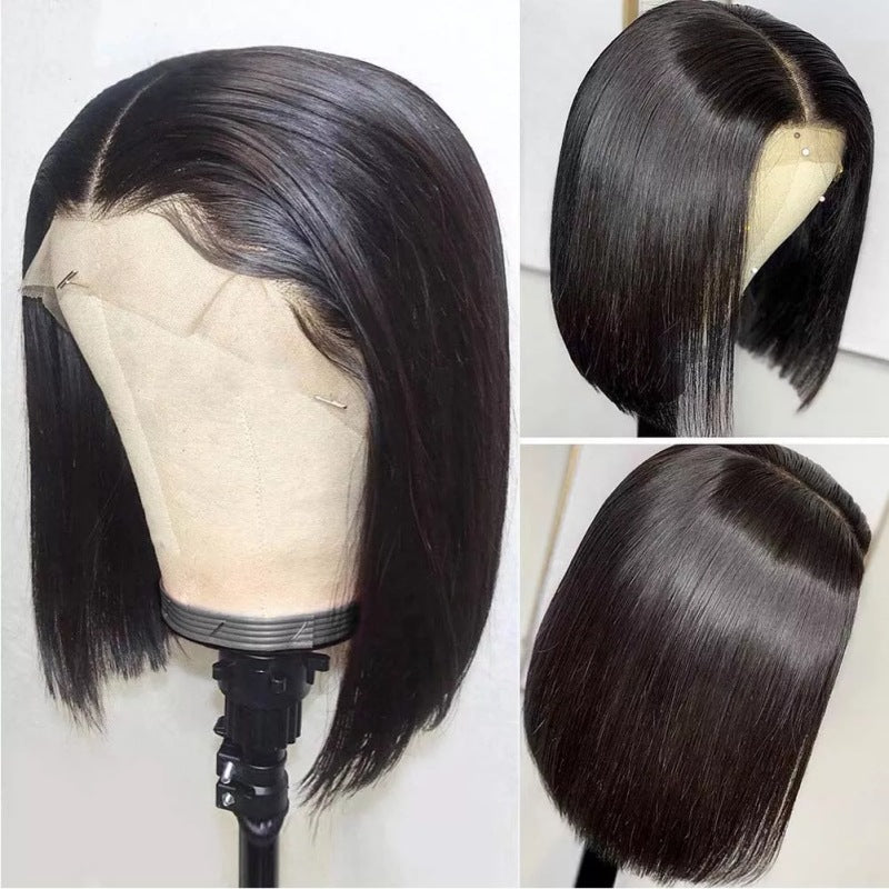 Straight Middle Parted Bob Human Hair Wig