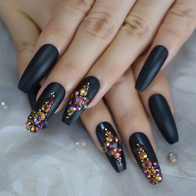 Handmade Diamond Coffin and Stiletto Press On Nails (10 styles)