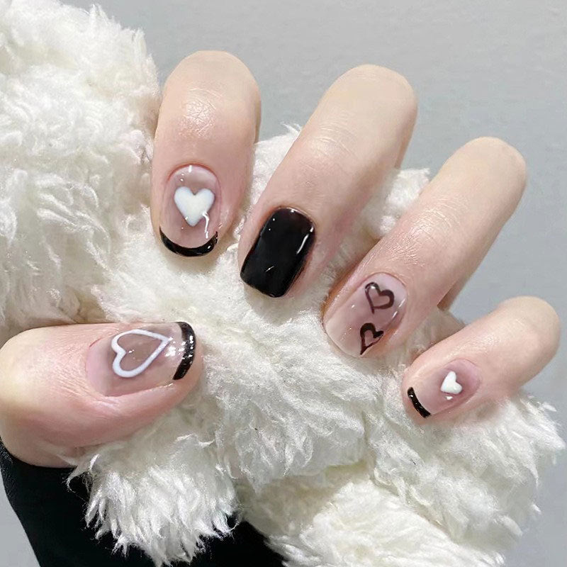 Fashionably Handmade Patterned Short Press On Nails (31 styles)