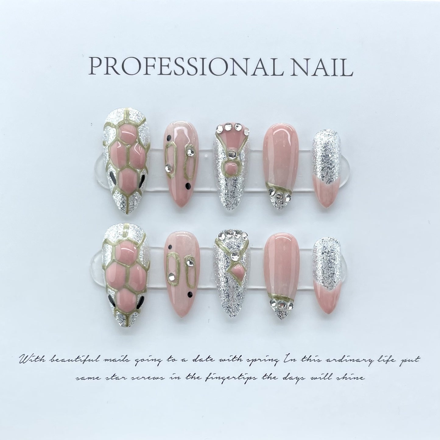 Different Short Styled Handmade Press On Nails (squared, coffin, stiletto, & rounded)