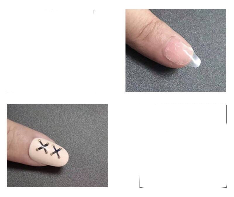 Short Nude Diamond Handmade Press On Nails