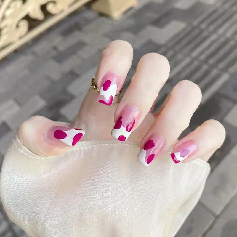 Fashionably Handmade Patterned Short Press On Nails (31 styles)