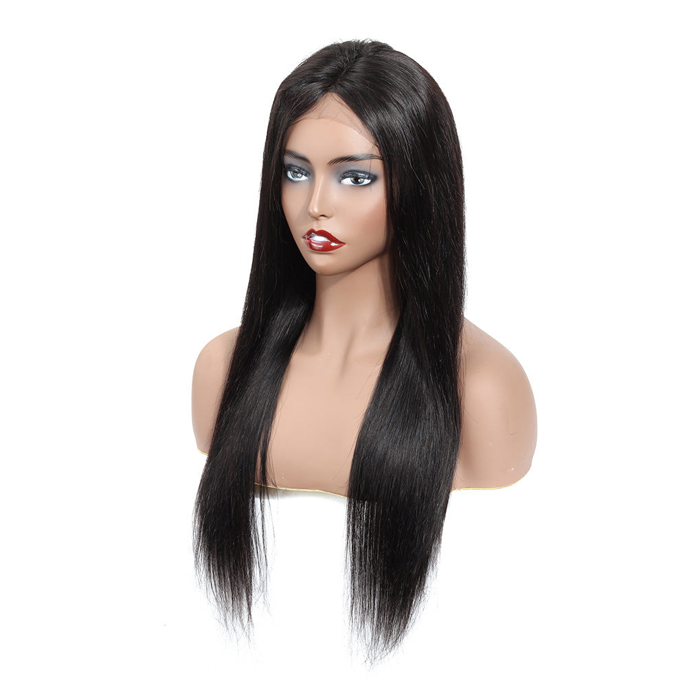 Long Straight Black Laced Human Hair Wig (9 different inch lengths)