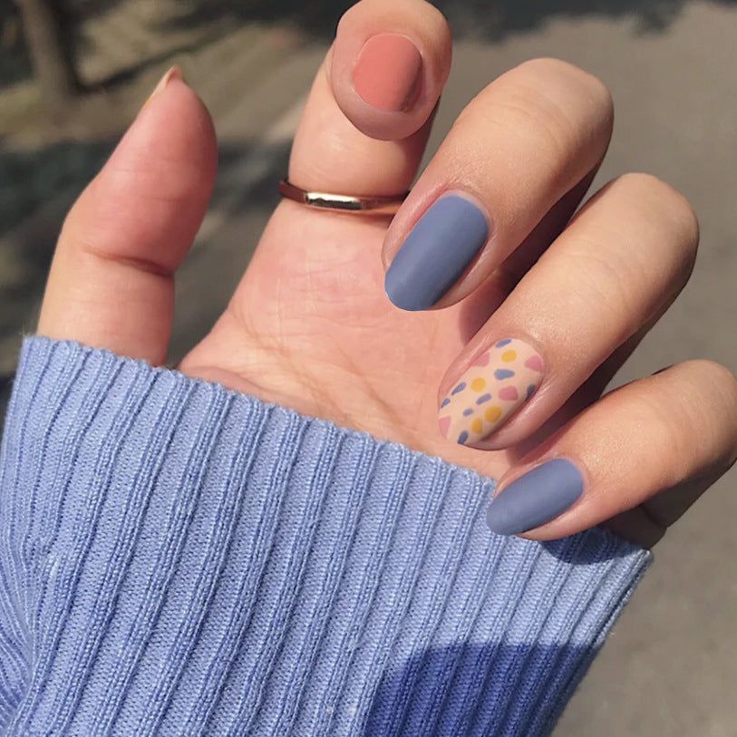 Fashionably Handmade Patterned Short Press On Nails (31 styles)