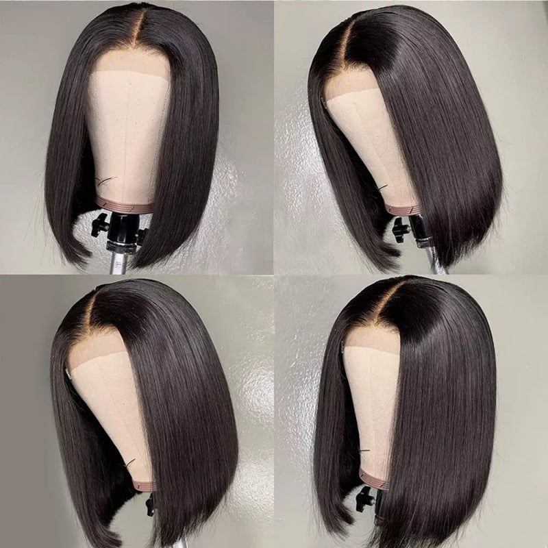 Straight Middle Parted Bob Human Hair Wig