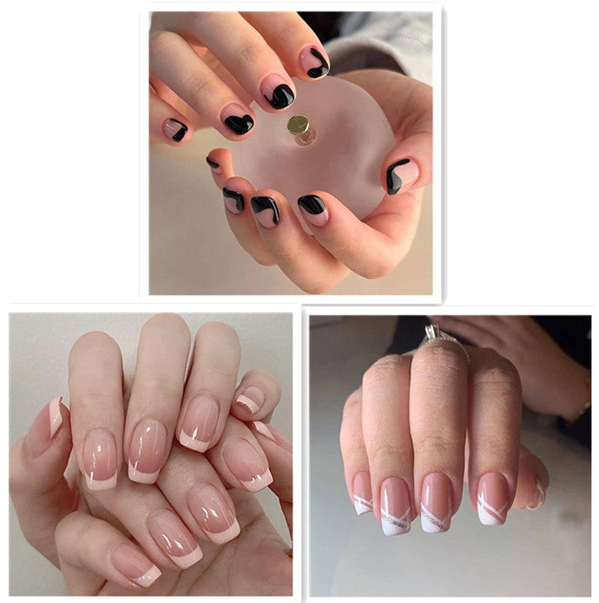 Short French Manicure Press On Nails (3 styles)