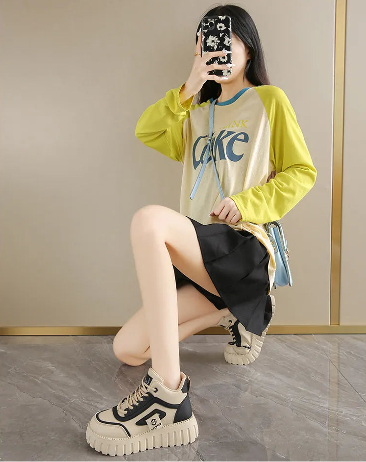 Modern High-Top Chunky Platform Sneakers