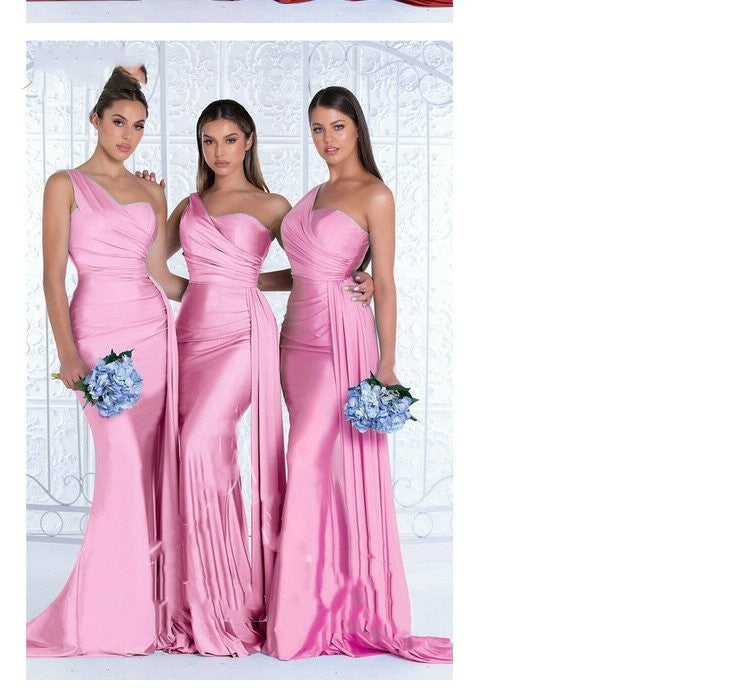 Mermaid One Shoulder Elegant Prom Dress (10 colors)