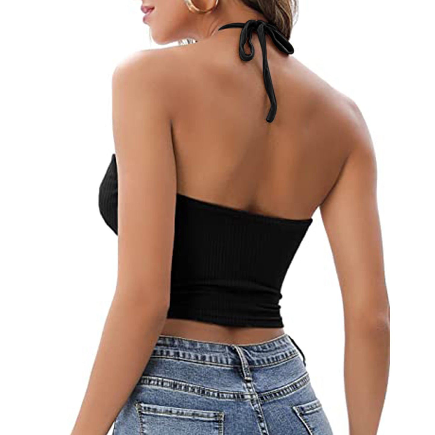 Cut Out Halter Crop Top (3 colors)