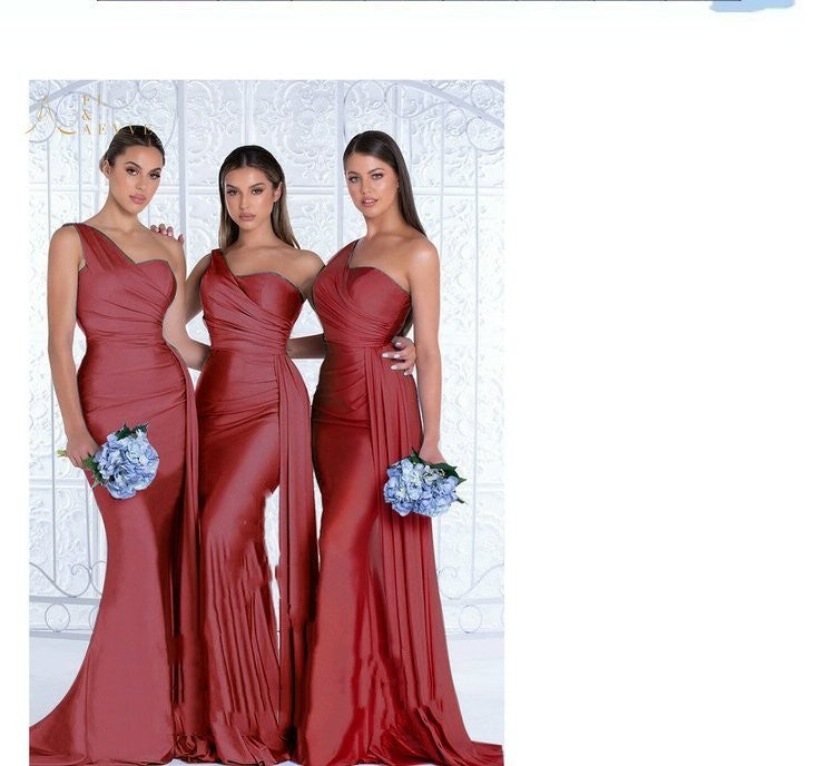 Mermaid One Shoulder Elegant Prom Dress (10 colors)