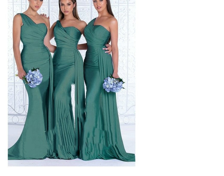 Mermaid One Shoulder Elegant Prom Dress (10 colors)