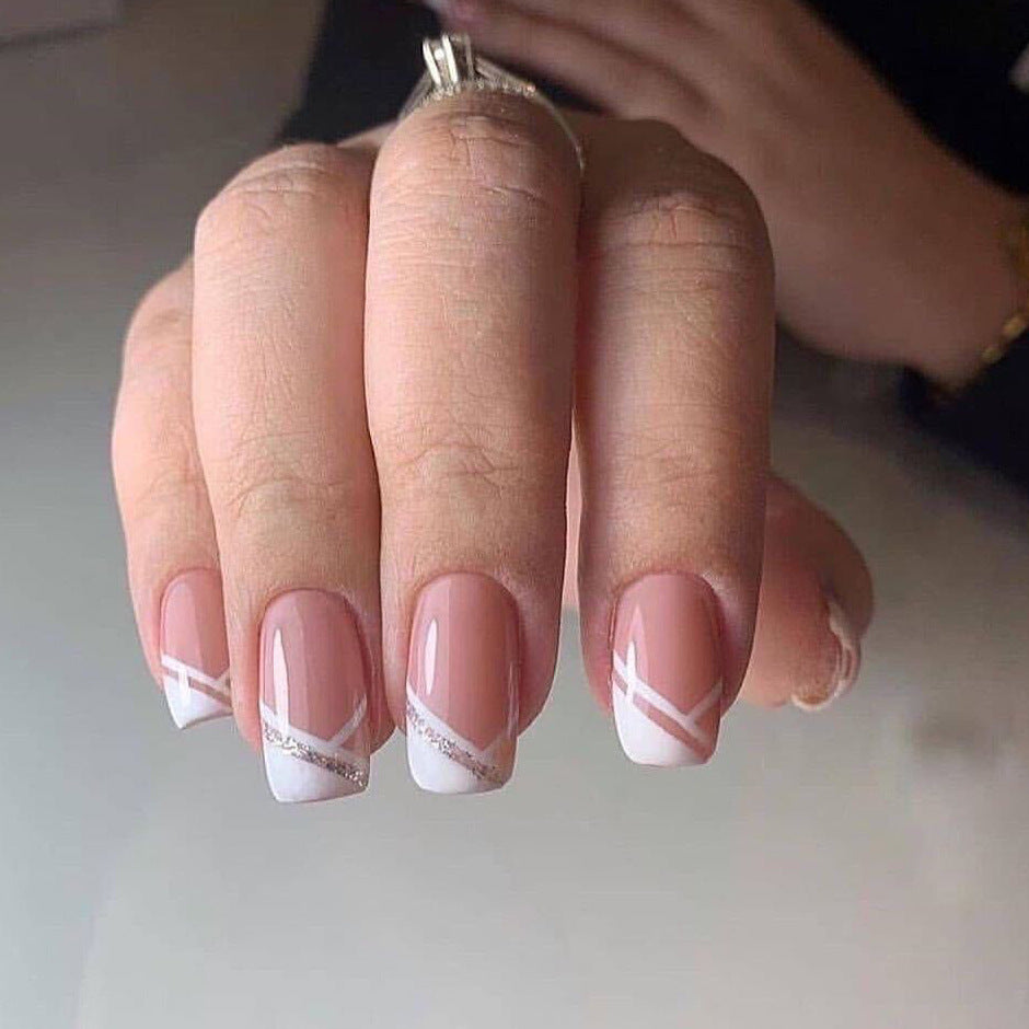 Short French Manicure Press On Nails (3 styles)