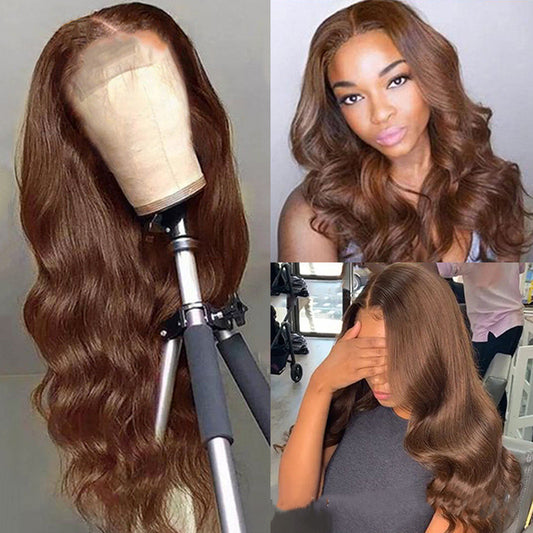 Long Brown Human Hair Wig (12 different inch lengths)