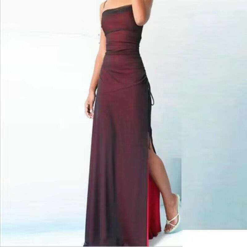 Elegant Wine Red Simple Prom Dress