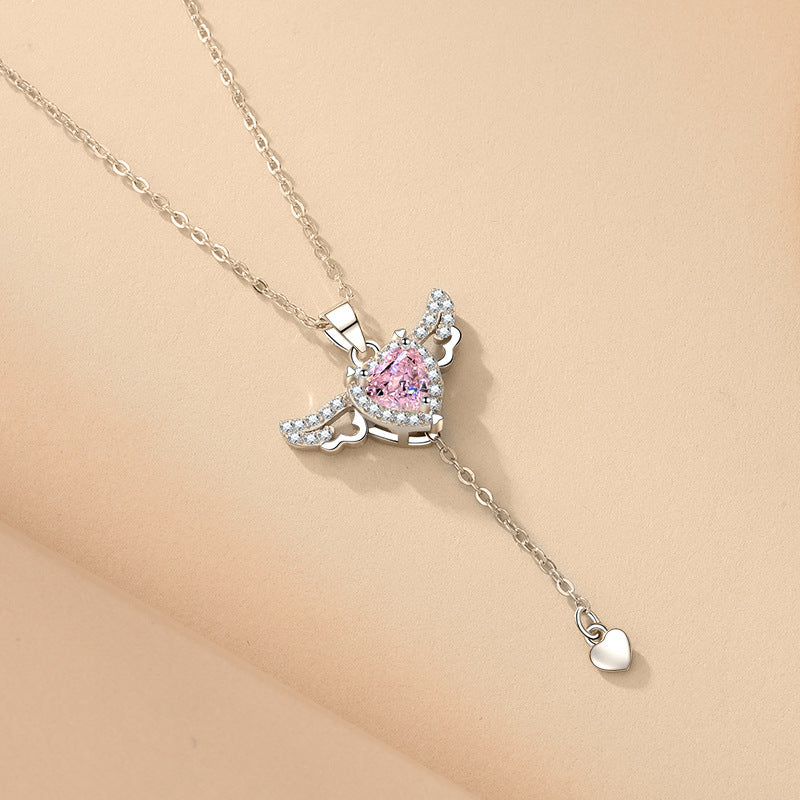 Movable Angel Wing Heart Necklace (2 colors)