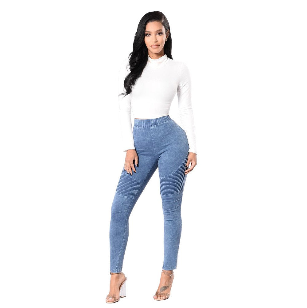 Creased High Waist Butt Lifting Jeans (4 colors)