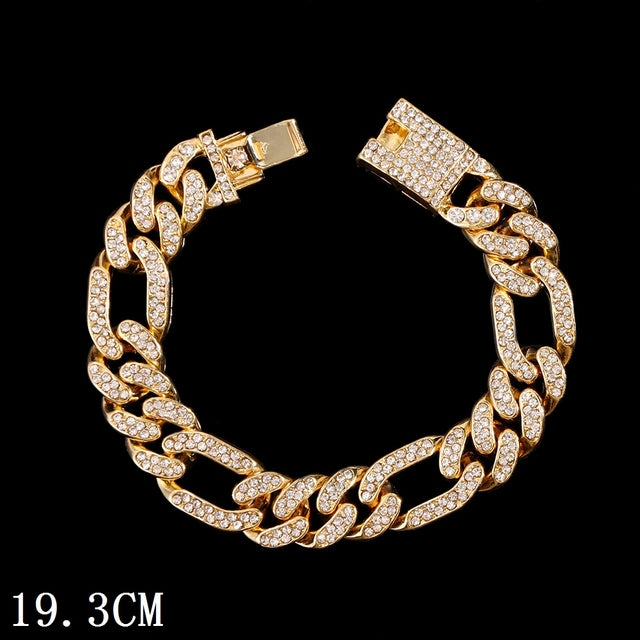 Luxury Iced Out Cuban Link Chain Bracelet (3 styles and sizes)