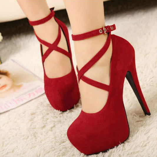 Criss Cross Platform Heels (3 colors)