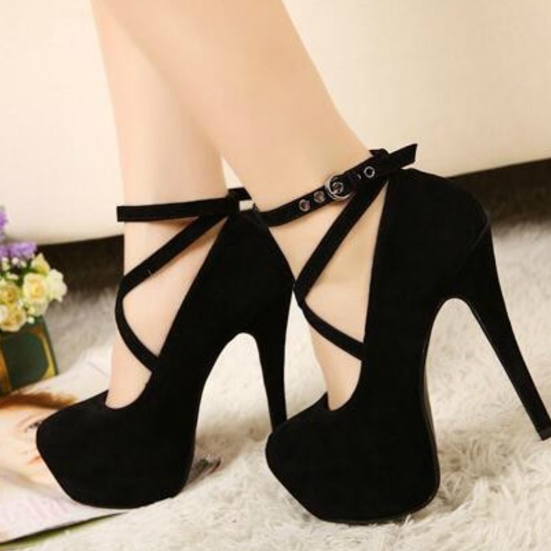 Criss Cross Platform Heels (3 colors)