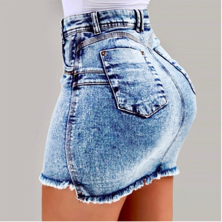 High Waist Jean Skirt (4 colors)