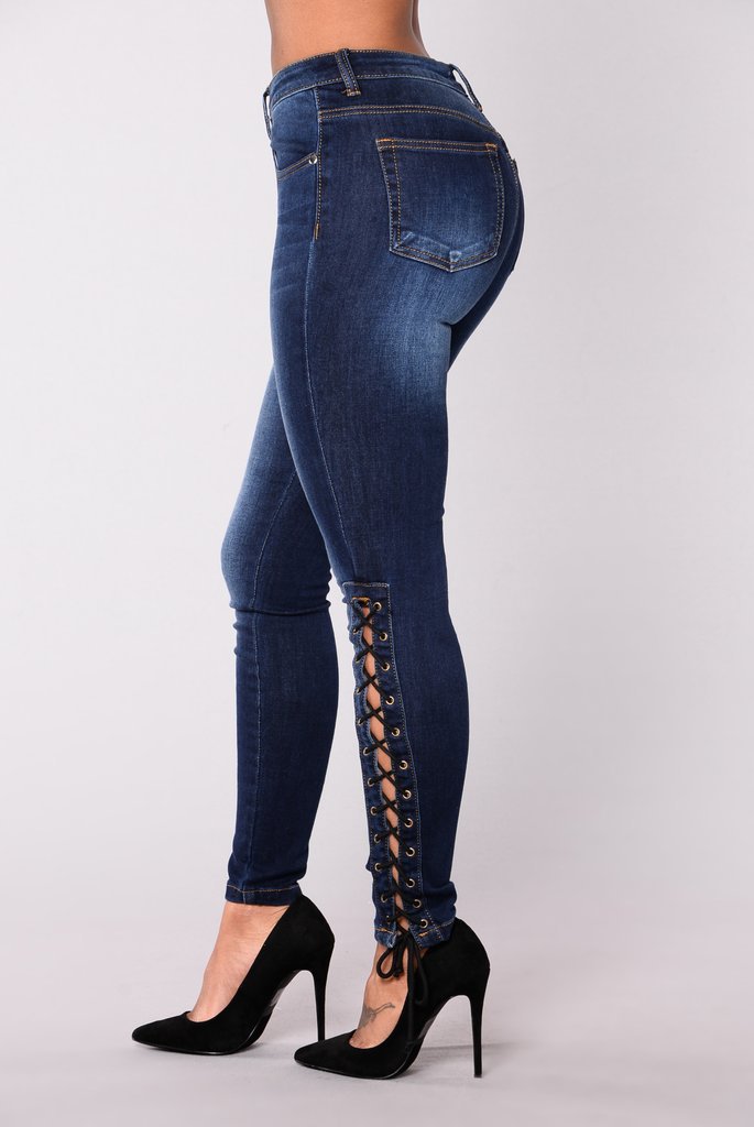 Laced Up Skinny Jeans