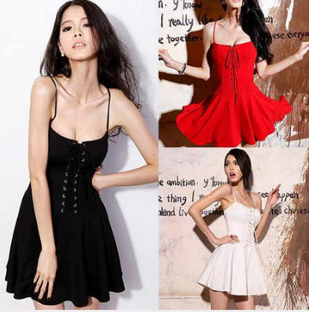 Lace Up Dress (3 colors)