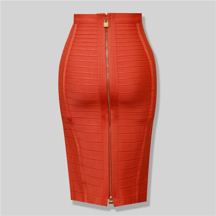 Long Zipper Pencil Skirt (13 colors)