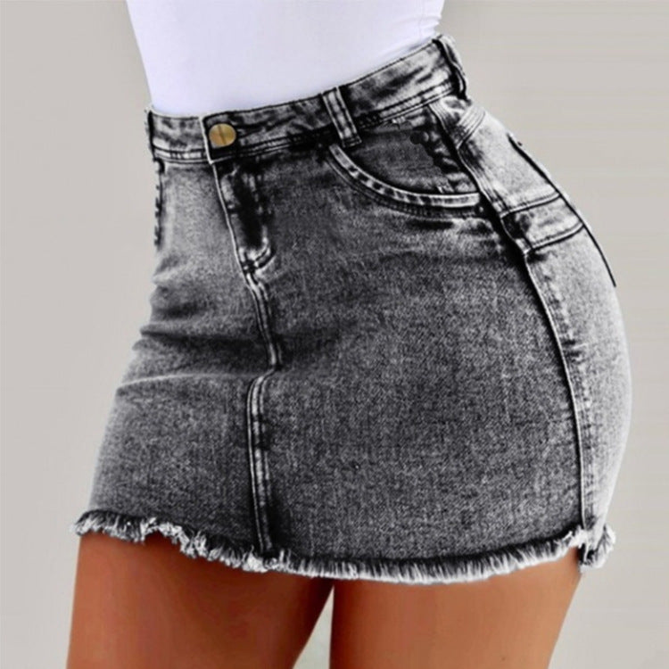 High Waist Jean Skirt (4 colors)