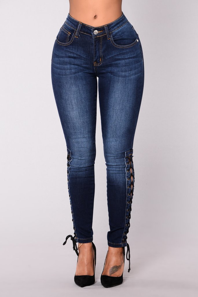 Laced Up Skinny Jeans