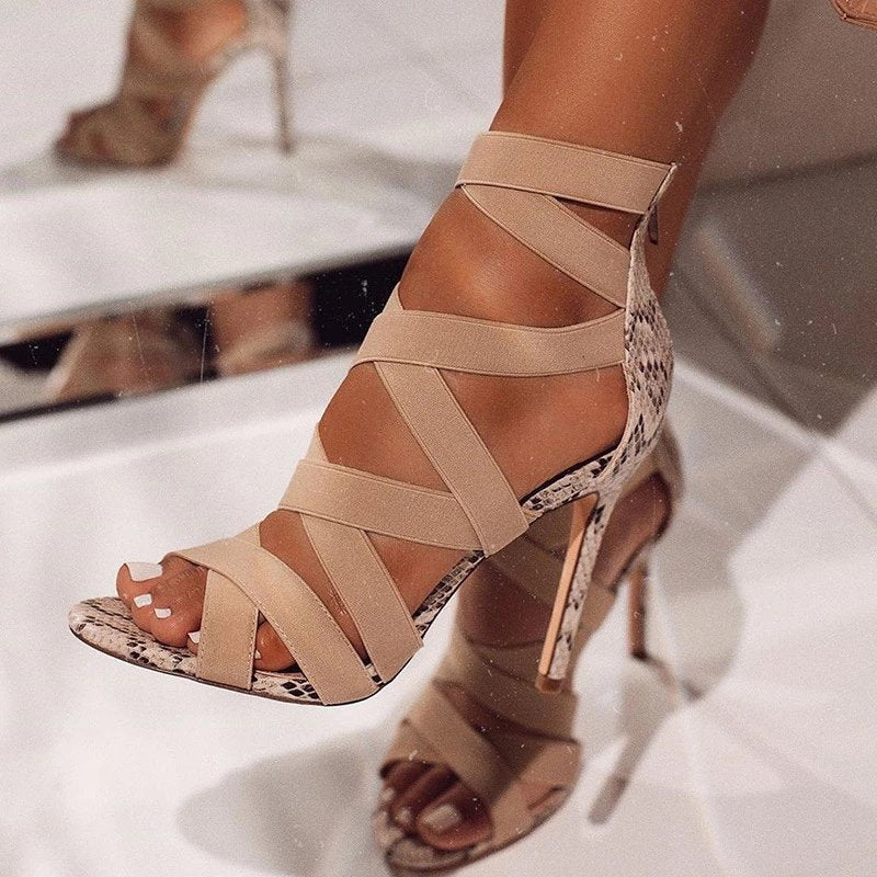 Strappy Snake Stilettos (2 colors)