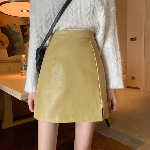 Leather Mini Skirt (3 colors)