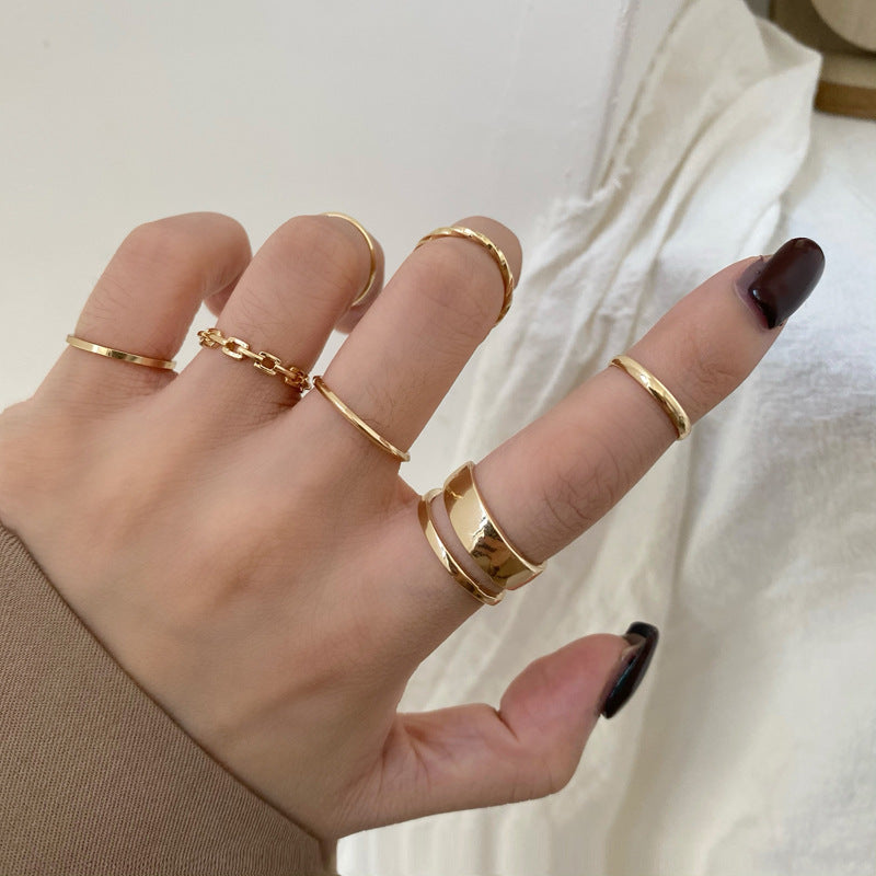 Simple Seven Piece Trendy Ring Set (2 colors)