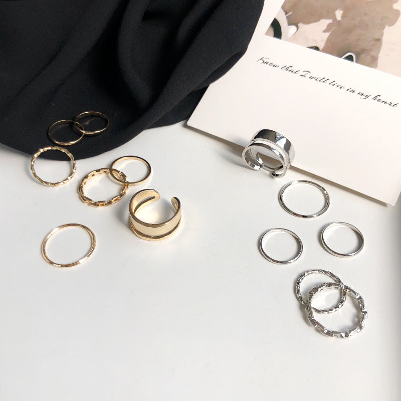 Simple Seven Piece Trendy Ring Set (2 colors)