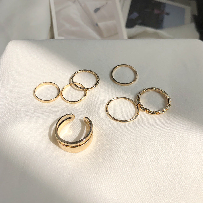 Simple Seven Piece Trendy Ring Set (2 colors)