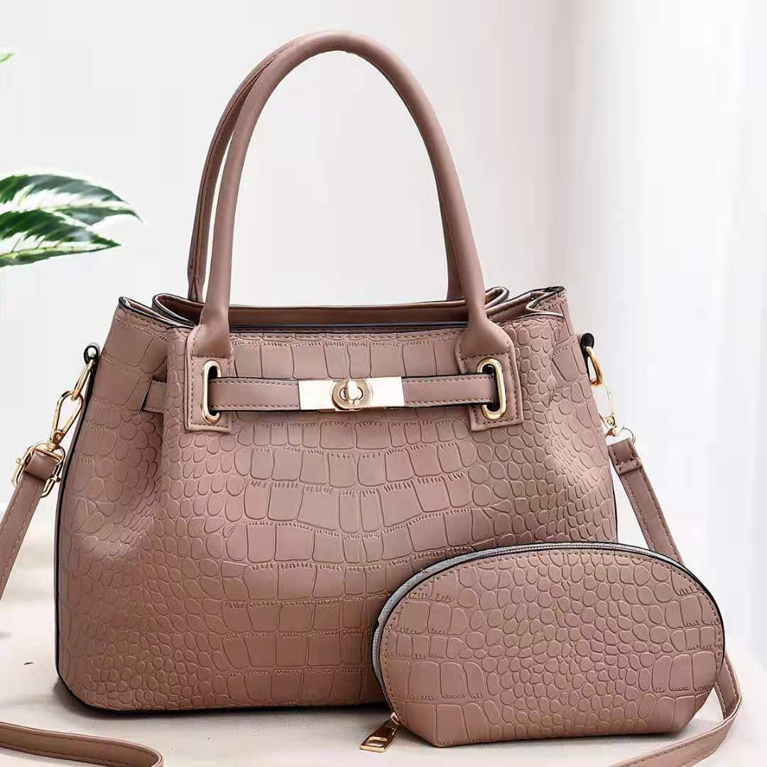 Leather Crocodile Print Handbag (7 colors)